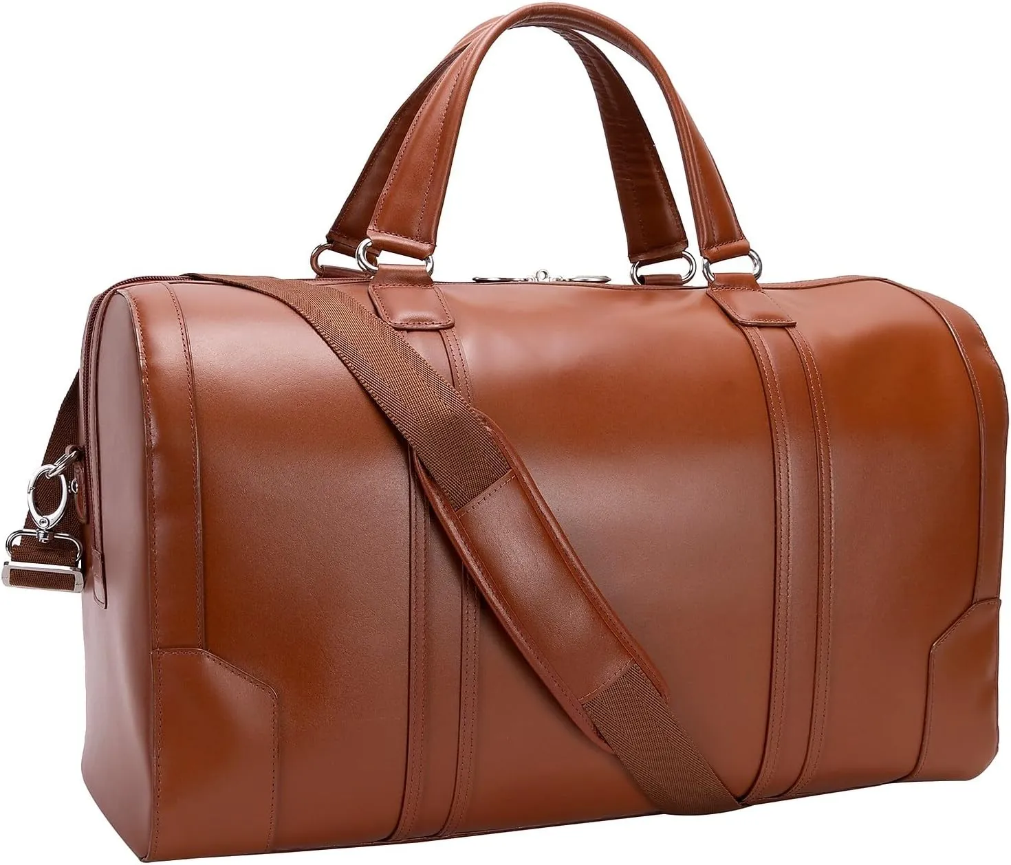 McKlein 20" Carry-all Leather Duffel- KINZIE- Brown