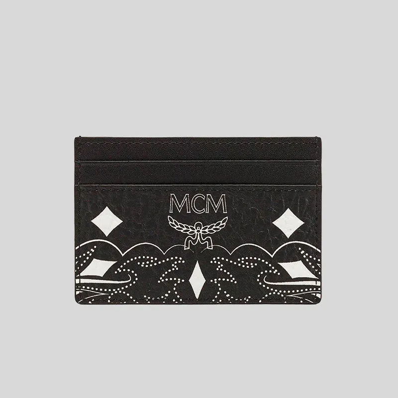MCM Aren Card Case in Bandana Visetos Black RS-MXADATA07BK001