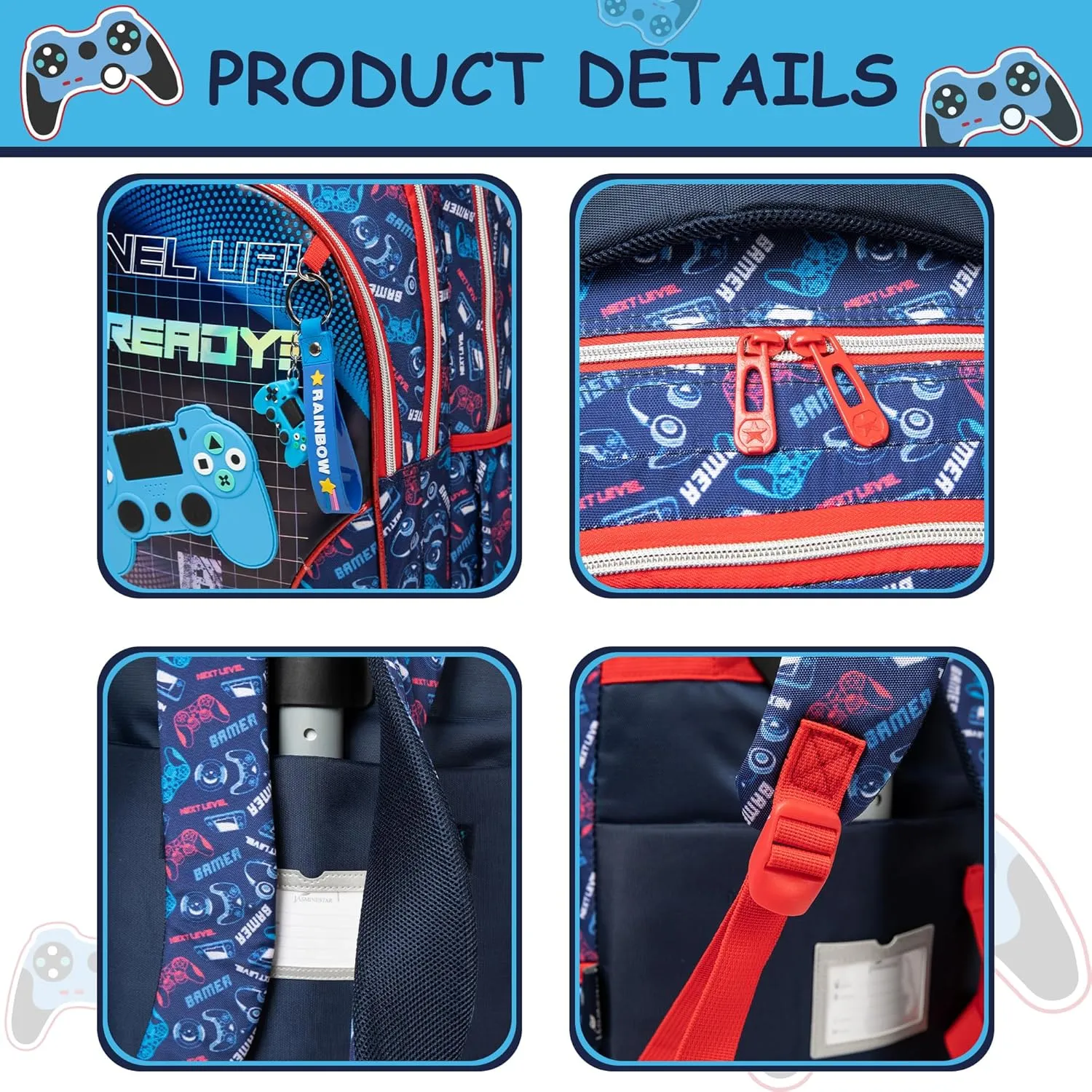 Meetbelify Boys Rolling Backpack with Wheels Kids Travel Luggage with Lunch Box Pencil Case for Elementary Students 3 in 1 Carry on Suitcase for Boys Ages 8-10
