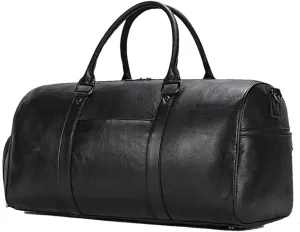 Men Genuine Leather Travel Bag Cow Leather Carry On Luggage Bag Shoulder Bag Weekend Duffle Bag