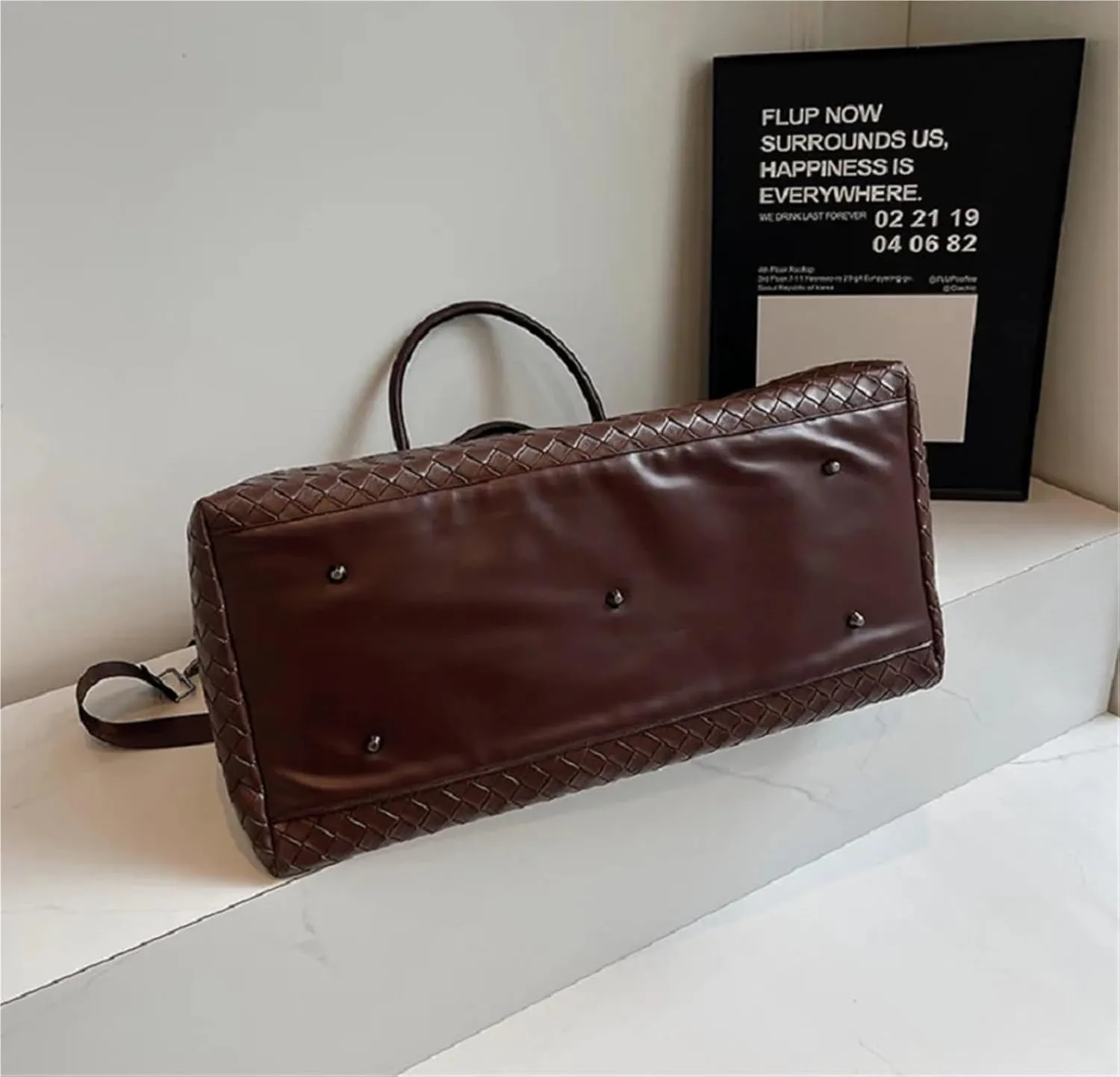 Men Women's Fashion Weaving Pu Leather Totes Large Capacity Shoulder Bags Business Casual Handbag Suitable For Traveling, Business Trip, Outdoor