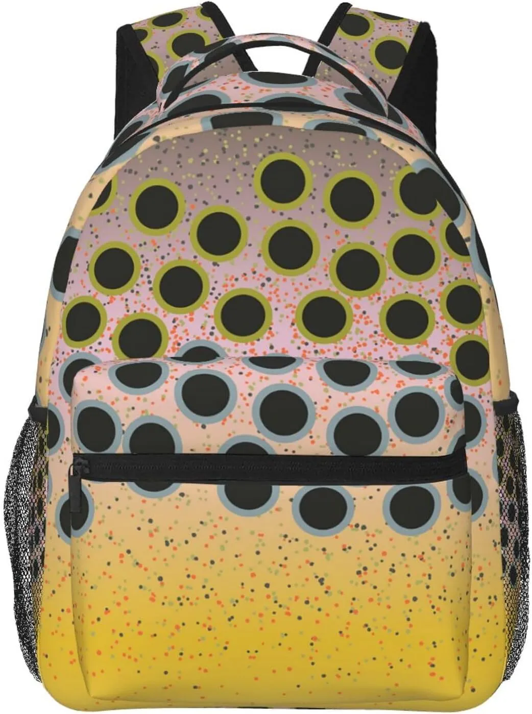 MENRIAOV Rainbow Trout Skin Double Shoulder Bag Backpack Adjustable Shoulder Large Capacity Travel Outdoor Laptop Backpack
