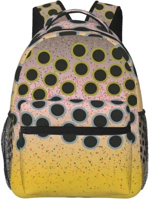 MENRIAOV Rainbow Trout Skin Double Shoulder Bag Backpack Adjustable Shoulder Large Capacity Travel Outdoor Laptop Backpack