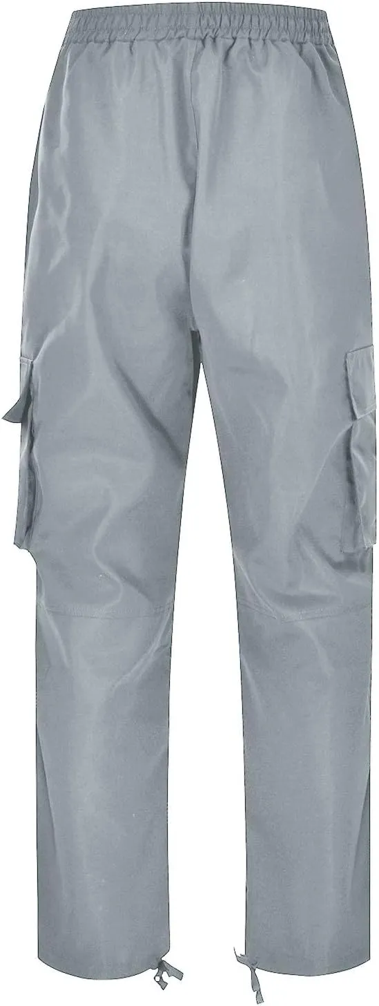Mens Loose Cargo Pants Sports Hat Multi Woven Pocket Foot Rope Solid Pants Street Cargo Baggy Camo Tactical Trousers