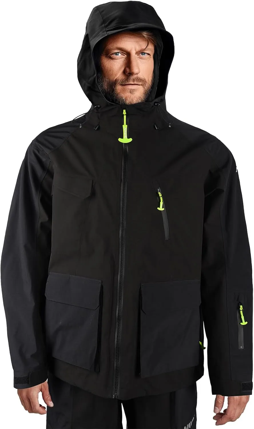 Men's Reinforced Workwear Tech Membrane Rain Jacket Durable All-Weather Work Gear