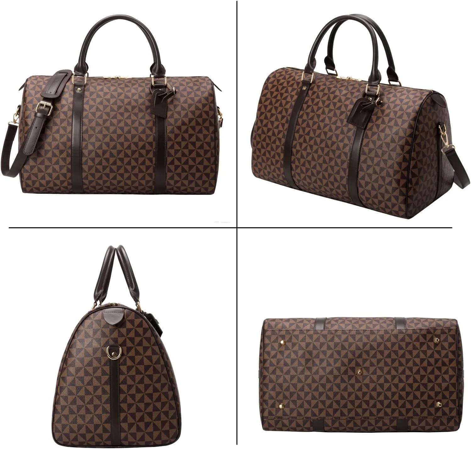 Men's Travel Duffel Bag CHENFANS Leather Large Capacity Weekend Luggage Tote Bag - Versatile Carry Large Travel Tote for Gym Vacations