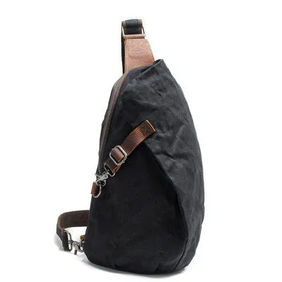 Men's Waterproof Batik Fabric Retro Canvas Dumpling Men's Chest Bags
