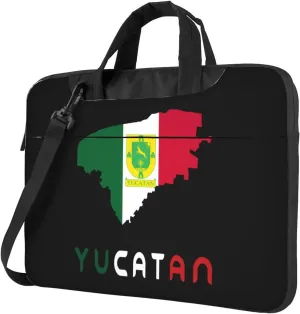 Mexican Yucatan Flag Map 3d Pattern Laptop Bag Shoulder Bag Computer Notebook Briefcase Messenger Bag