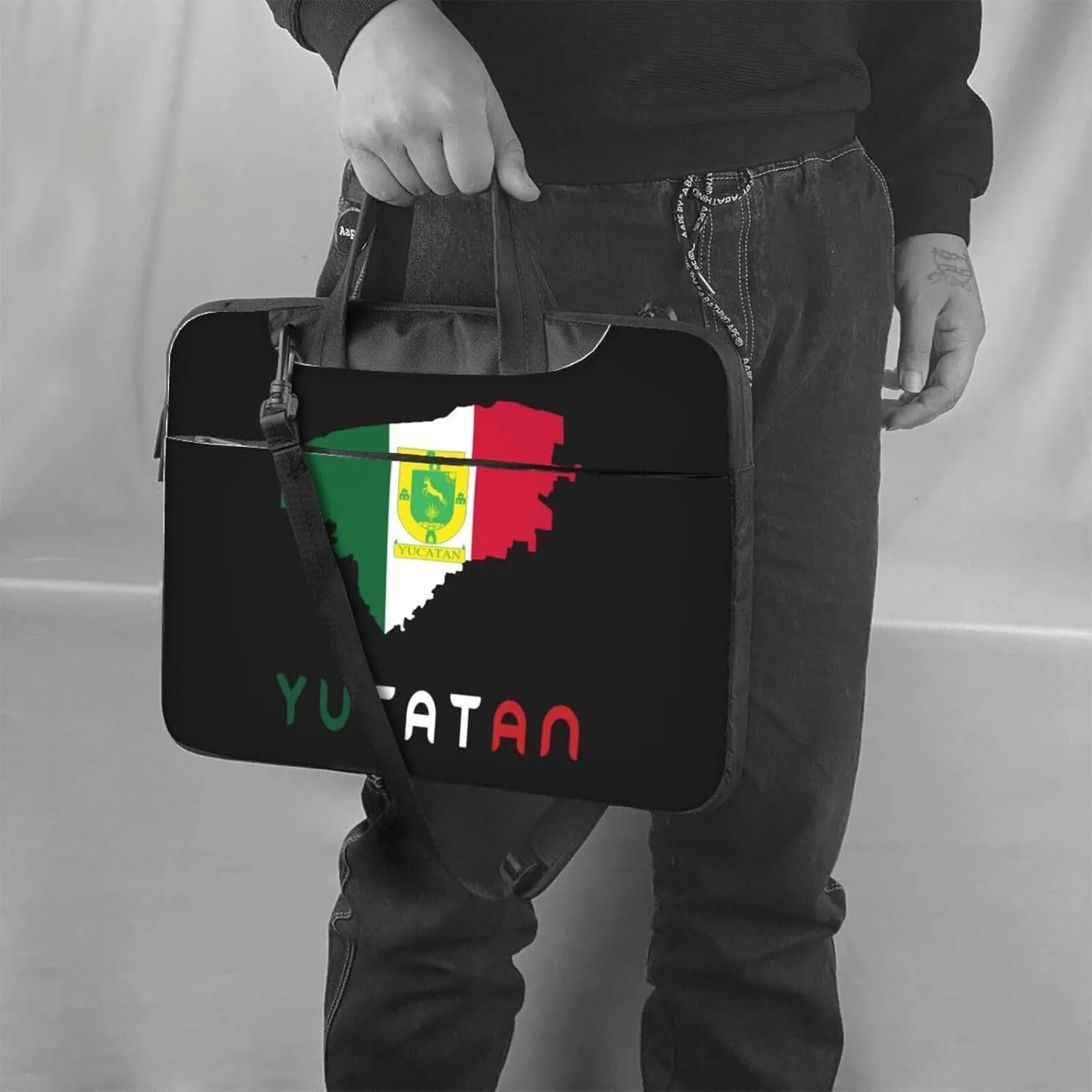 Mexican Yucatan Flag Map 3d Pattern Laptop Bag Shoulder Bag Computer Notebook Briefcase Messenger Bag