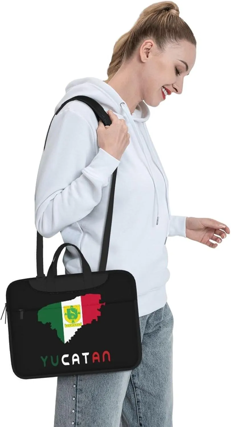 Mexican Yucatan Flag Map 3d Pattern Laptop Bag Shoulder Bag Computer Notebook Briefcase Messenger Bag