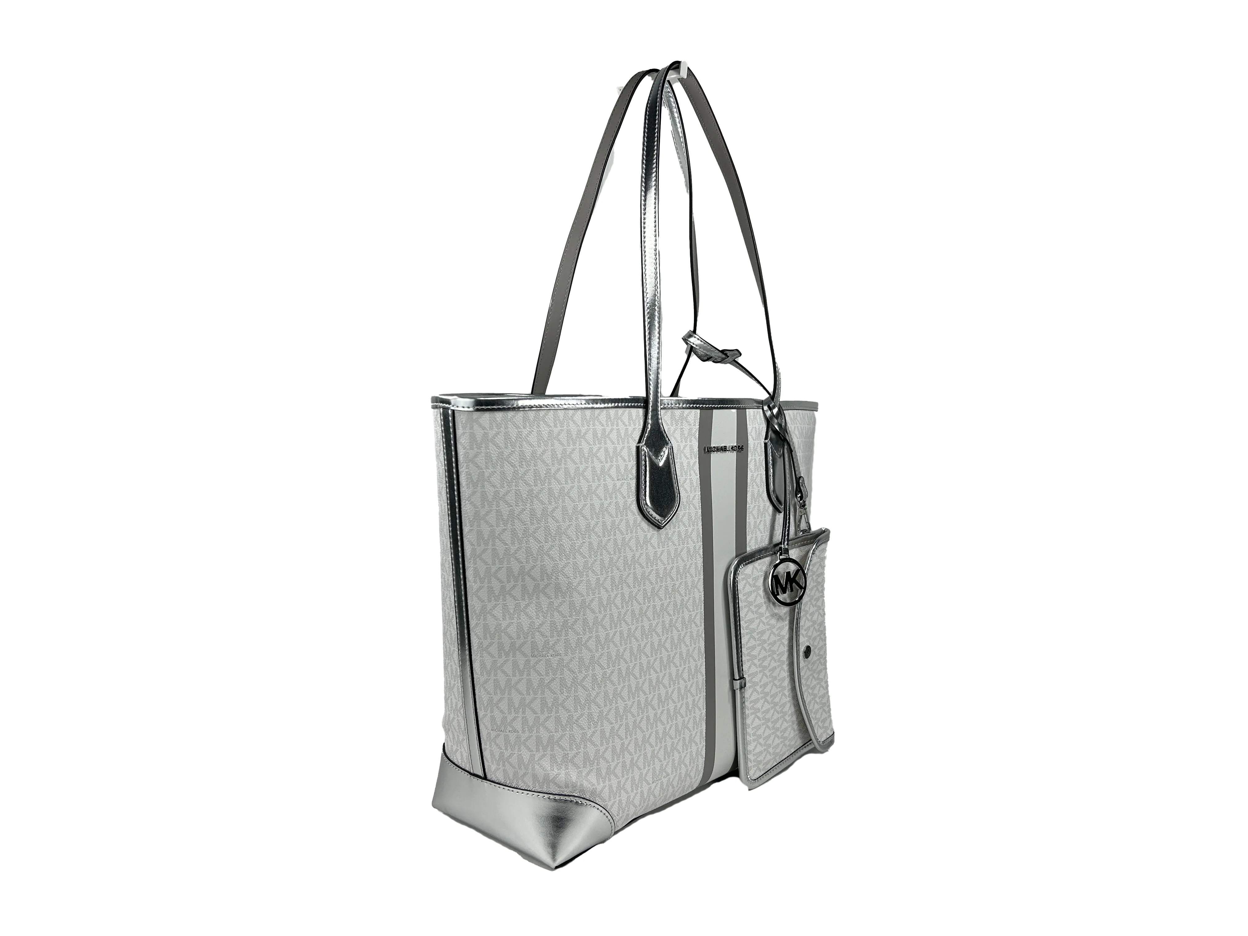 Michael Kors Eva Large Stripe Travel Tote Bag Plus Pouch