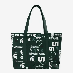 Michigan State Spartans Logo Love Tote Bag