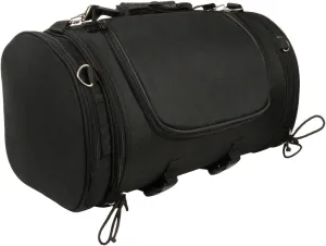 Milwaukee Leather SH683 Large Black Textile Duffel Style Motorcycle Sissy Bar Bag with Carry Strap - Large