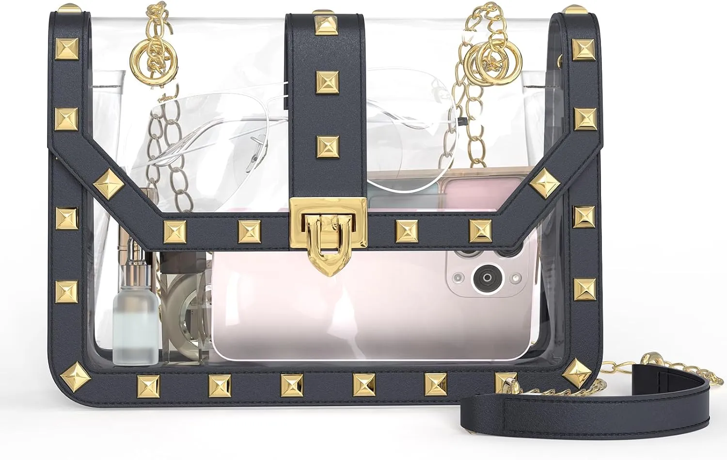 Missnine Clear Bag for Stadium Events Clear Crossbody Purse Stadium Approved Women Transparent Shoulder Bag for Concerts