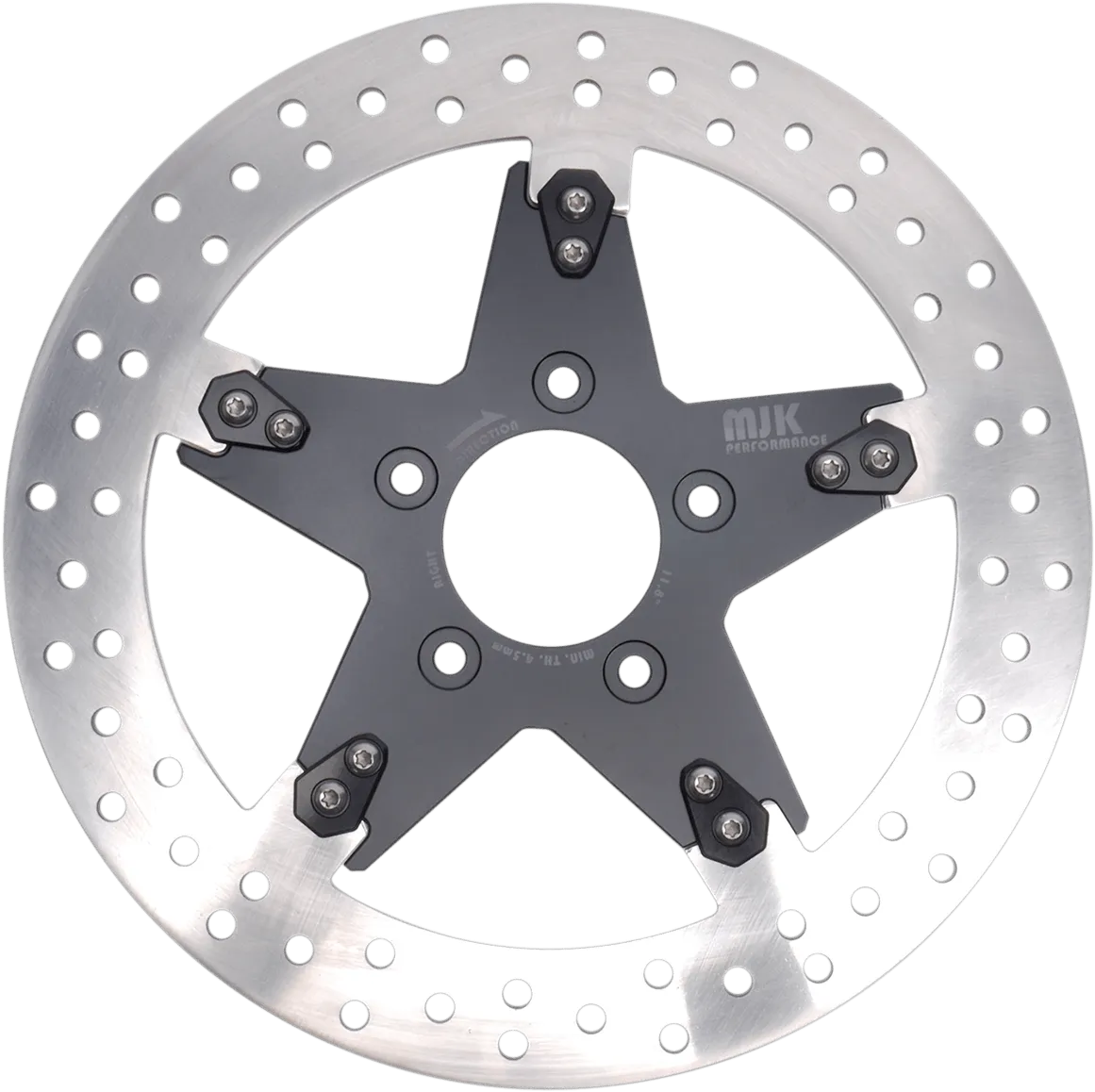 MJK Performance P-4649 Star 11.8in. Floating Brake Rotor - Black Anodized