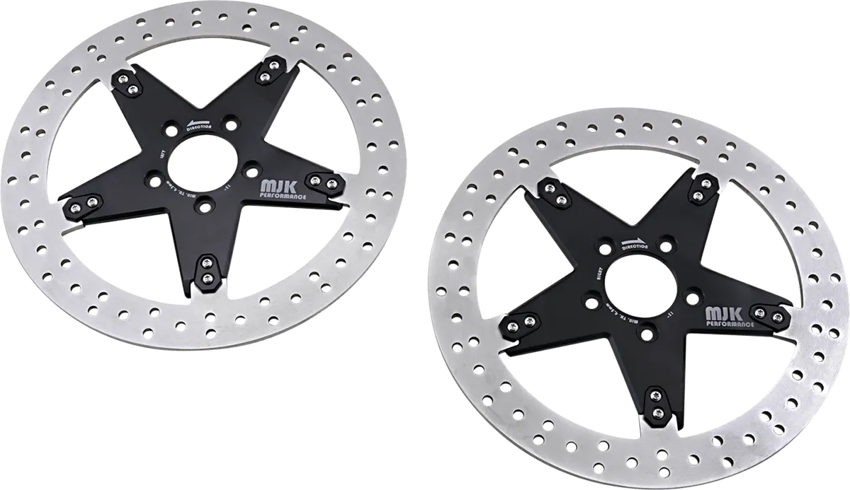 MJK Performance P-4650 Star 13in. Floating Brake Rotor - Black Anodized