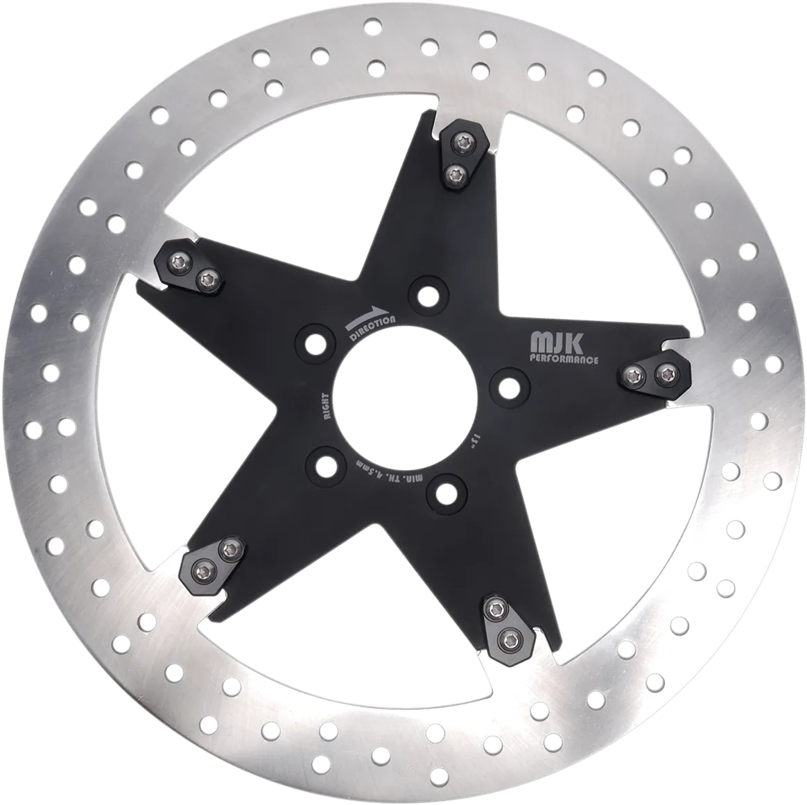 MJK Performance P-4650 Star 13in. Floating Brake Rotor - Black Anodized