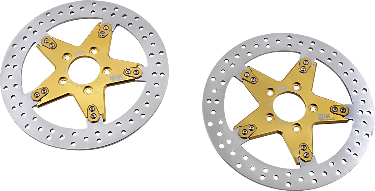 MJK Performance P-4653 Star 11.8in. Floating Brake Rotor - Gold Anodized