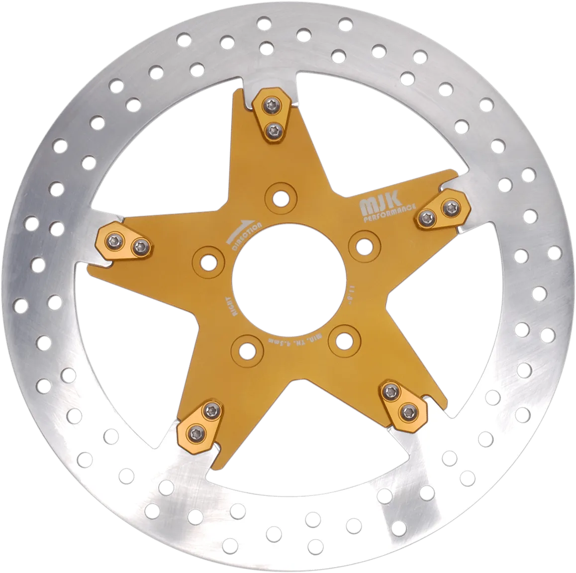 MJK Performance P-4653 Star 11.8in. Floating Brake Rotor - Gold Anodized