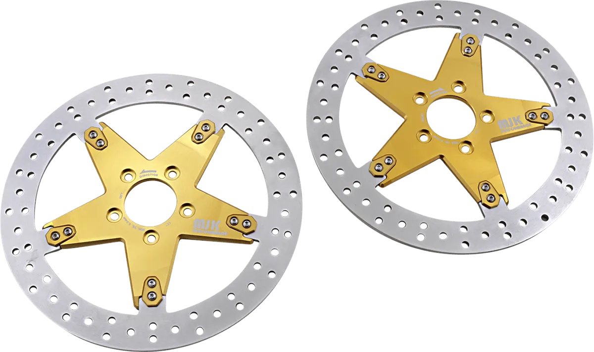 MJK Performance P-4654 Star 13in. Floating Brake Rotor - Gold Anodized
