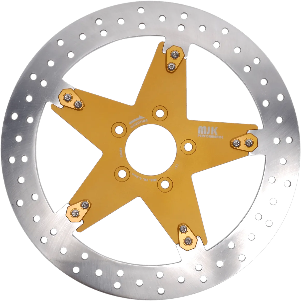 MJK Performance P-4654 Star 13in. Floating Brake Rotor - Gold Anodized