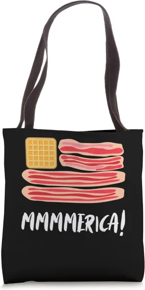Mmmmerica Pancakes And Bacon America Breakfast Meaty Bacon Tote Bag