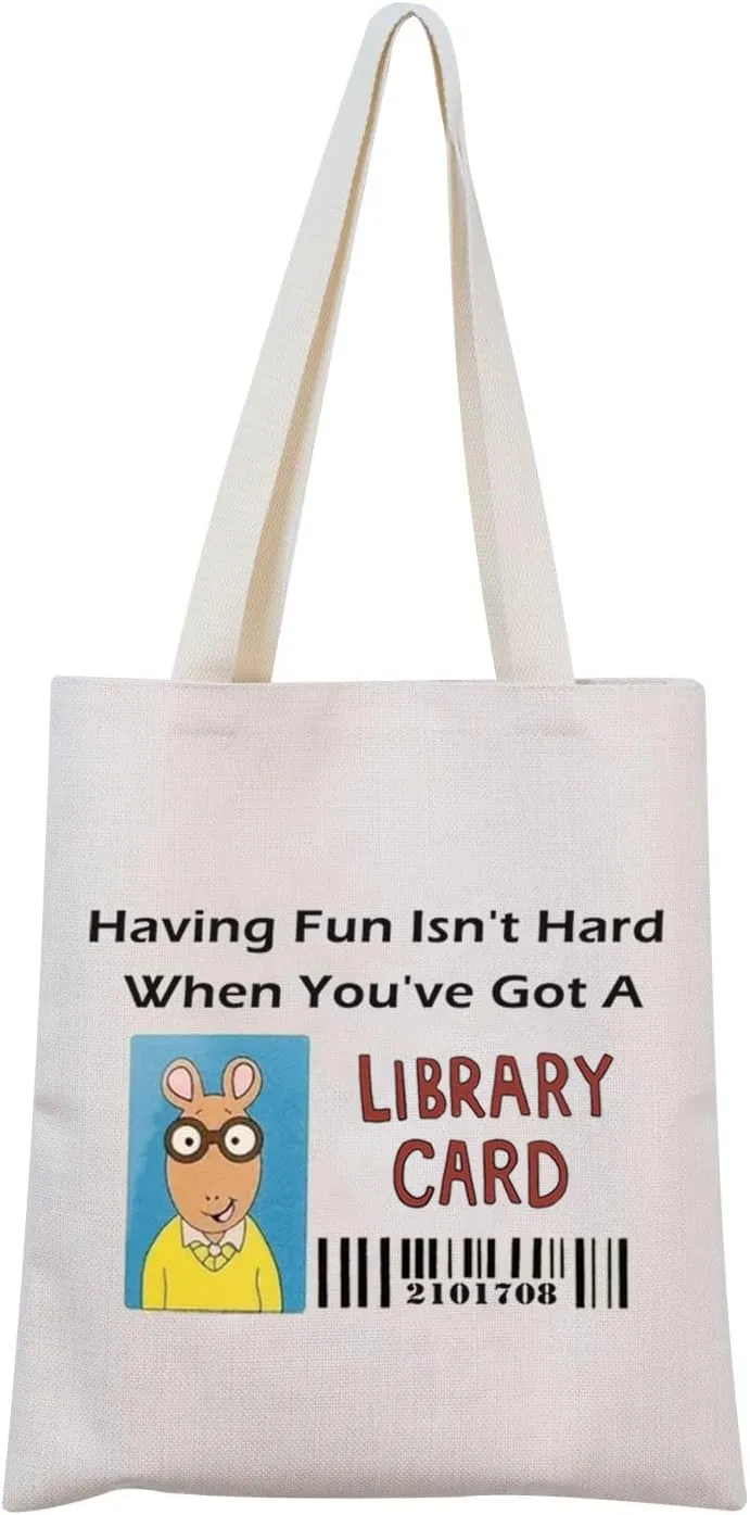 MNIGIU A-rthur Inspired Gift A-rthur Library Card Cosmetic Bag A-rthur Lovers Gift Special Education Gift (CARD TOTE)