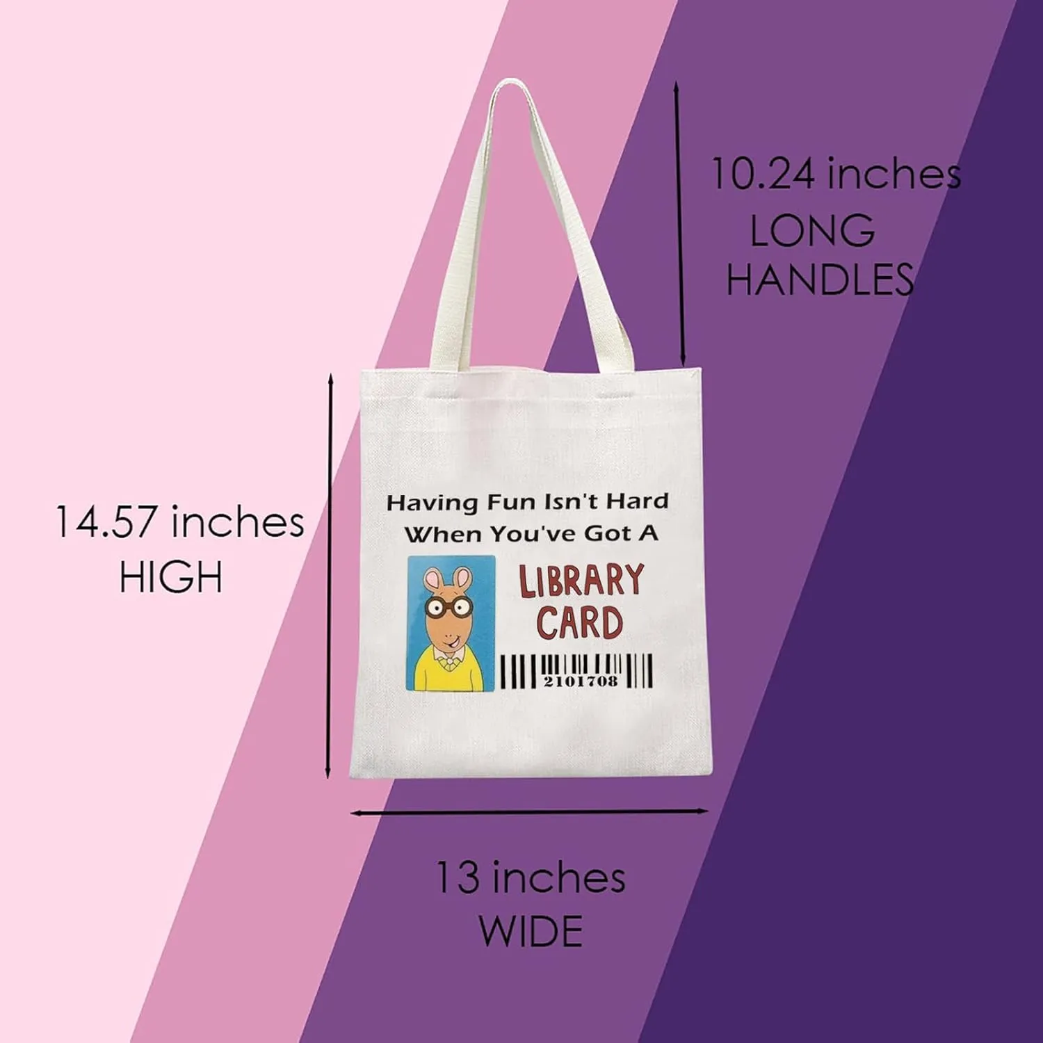 MNIGIU A-rthur Inspired Gift A-rthur Library Card Cosmetic Bag A-rthur Lovers Gift Special Education Gift (CARD TOTE)