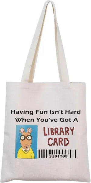 MNIGIU A-rthur Inspired Gift A-rthur Library Card Cosmetic Bag A-rthur Lovers Gift Special Education Gift (CARD TOTE)