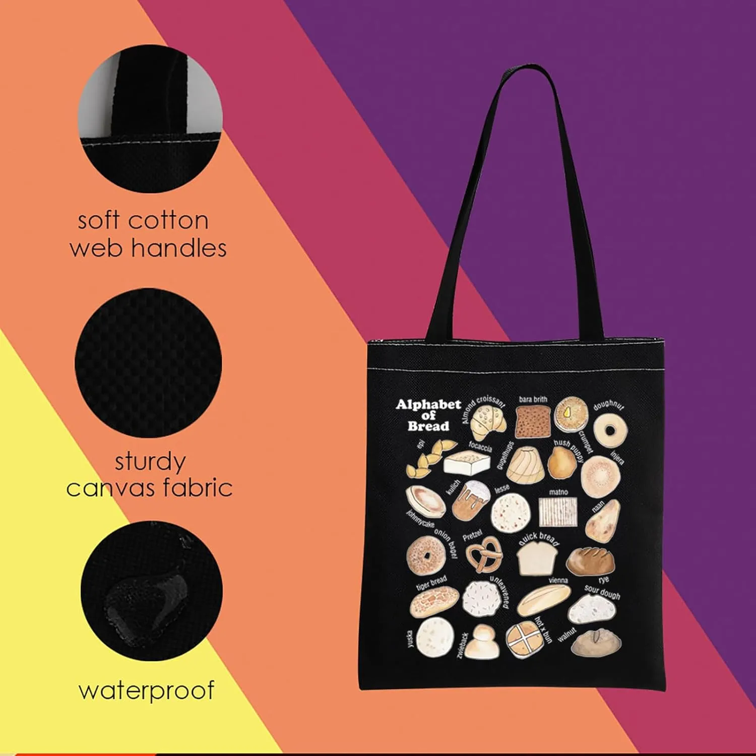 MNIGIU Bread Tote Bag - Lover's Gift for Bakers & Pastry Chefs