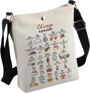 MNIGIU Chicago Canvas Tote Bag - Eco Tote Bag, Reusable Welcome Bag