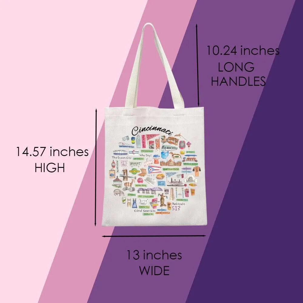 MNIGIU Cincinnati Tote Bag - Souvenir Gift and Travel Bag - Welcome Gift