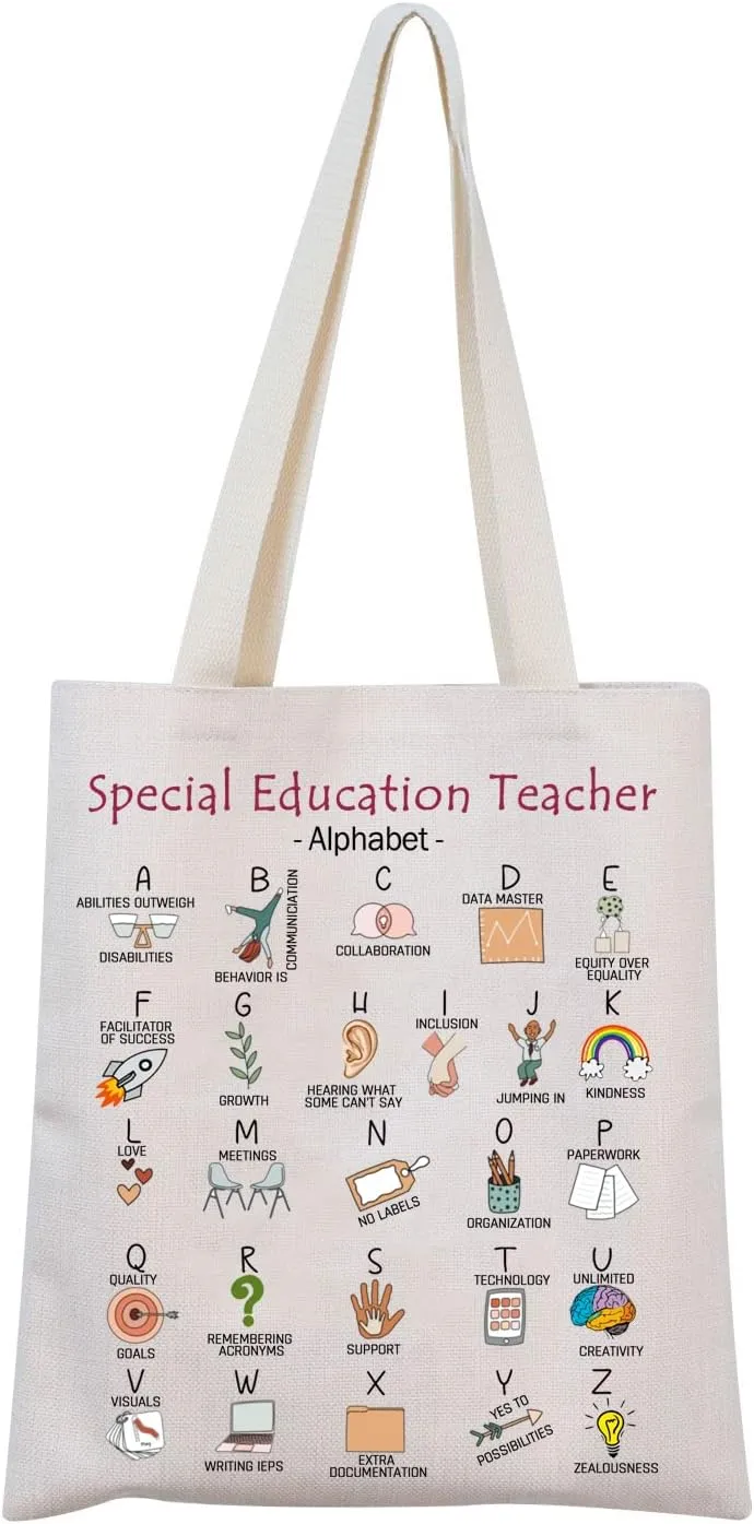 MNIGIU Special Education Teacher Gift Tote Bag - Autism & SPED Teacher Appreciation Gift (Shopping Bag)