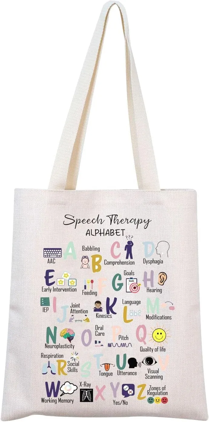 MNIGIU Speech Therapy Tote Bag - SLP Graduation Gift, Thank You Gift for Speech Language Pathologist
