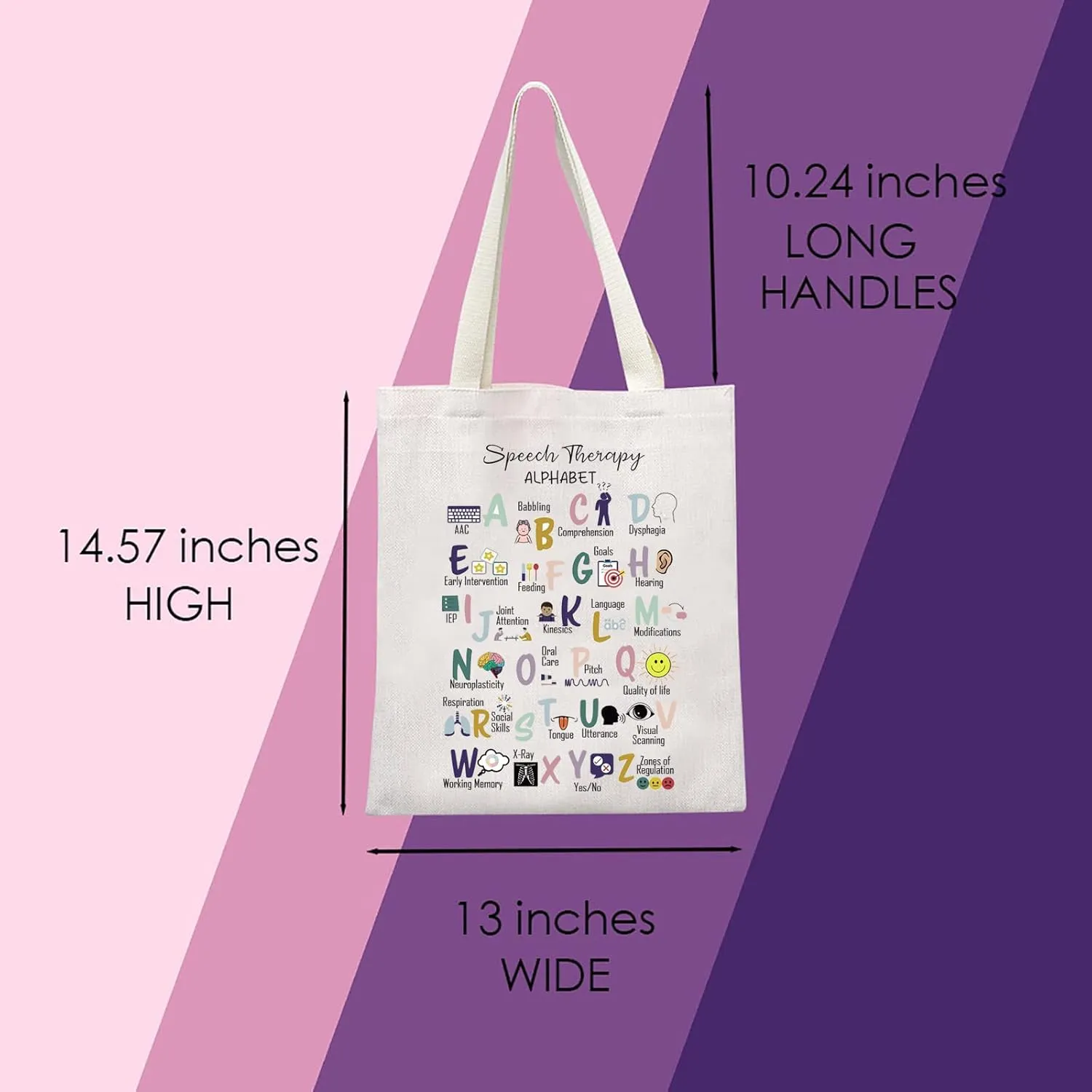 MNIGIU Speech Therapy Tote Bag - SLP Graduation Gift, Thank You Gift for Speech Language Pathologist