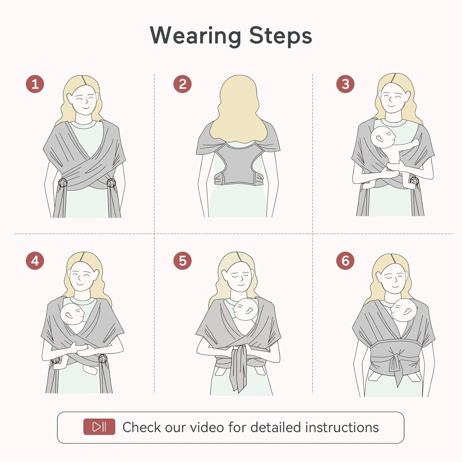 Momcozy Baby Wrap Carrier, Ergonomic Infant Slings for Newborn to Toddler 8-35 lbs, Adjustable Baby Wrap for Adult Fits Sizes XXS-XXL, Easy to Wear Baby Carriers, Lake Blue