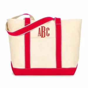 Monogrammed Extra Large Canvas Boat Tote