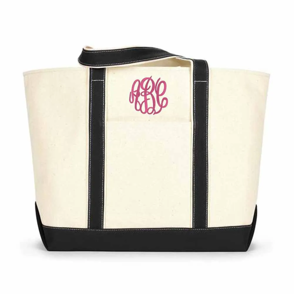 Monogrammed Extra Large Canvas Boat Tote