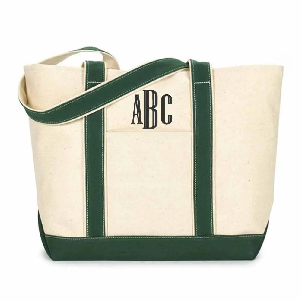 Monogrammed Extra Large Canvas Boat Tote