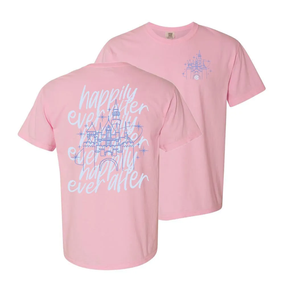 Monogrammed 'Happily Ever After' Front & Back T-Shirt