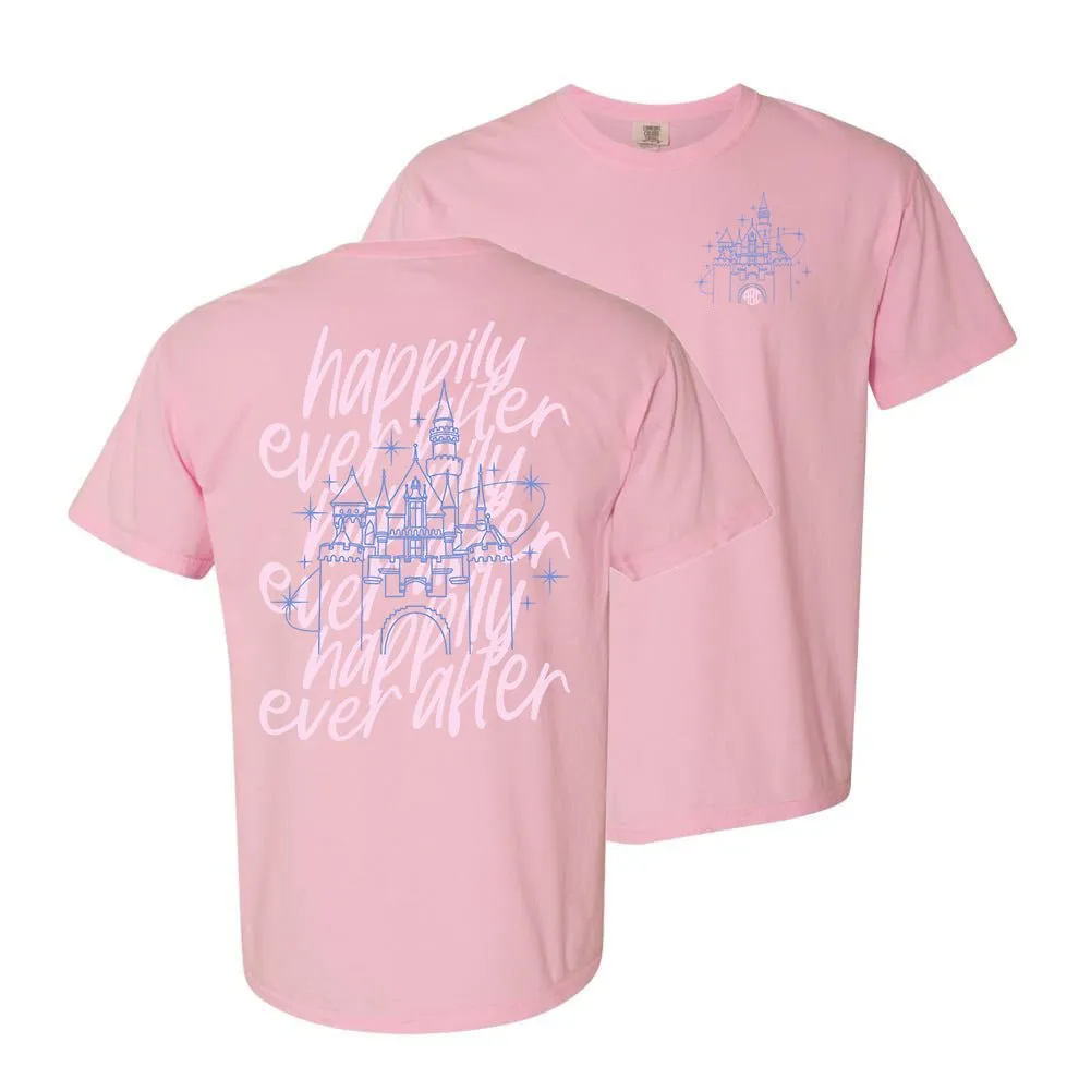 Monogrammed 'Happily Ever After' Front & Back T-Shirt