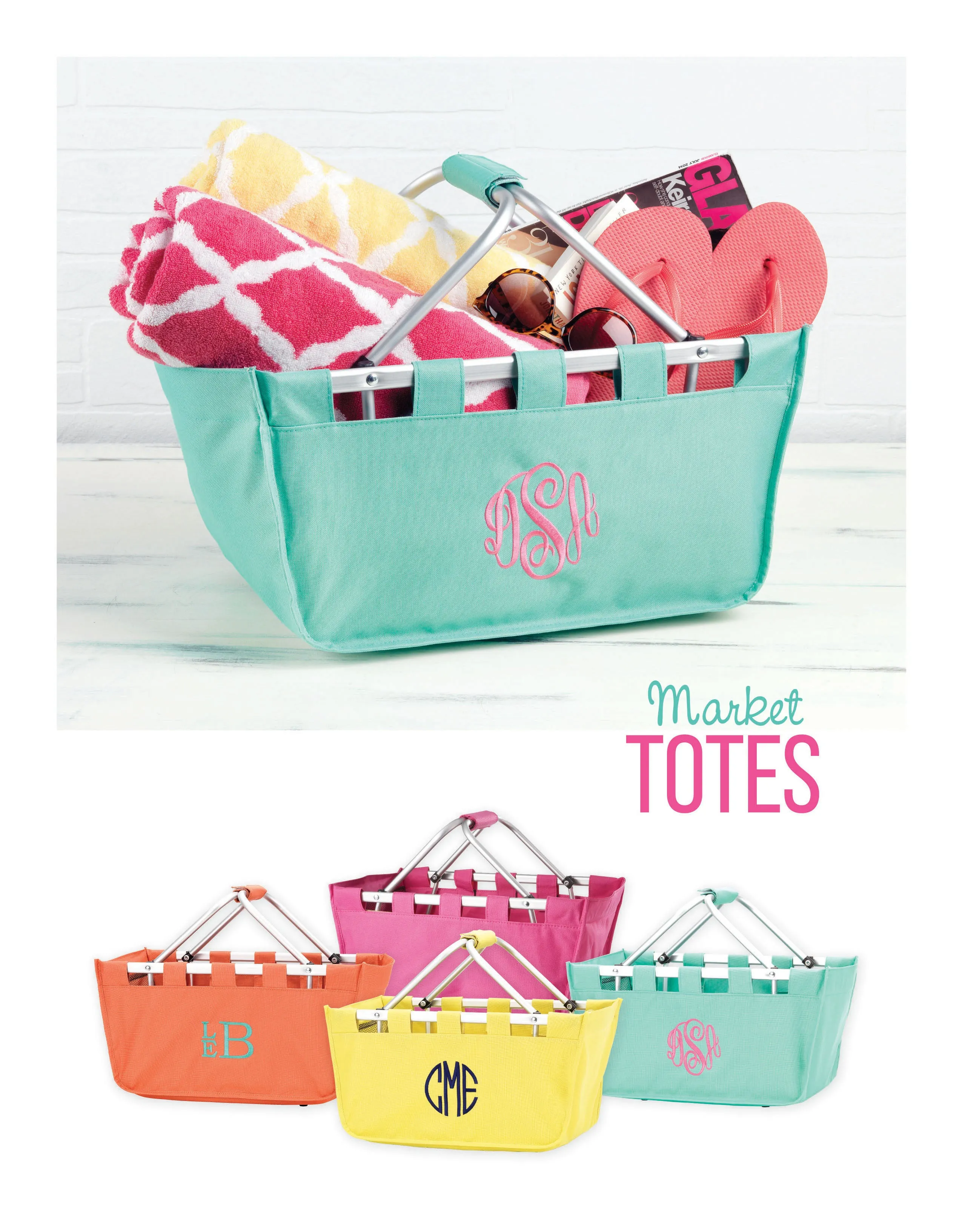Monogrammed Market Totes