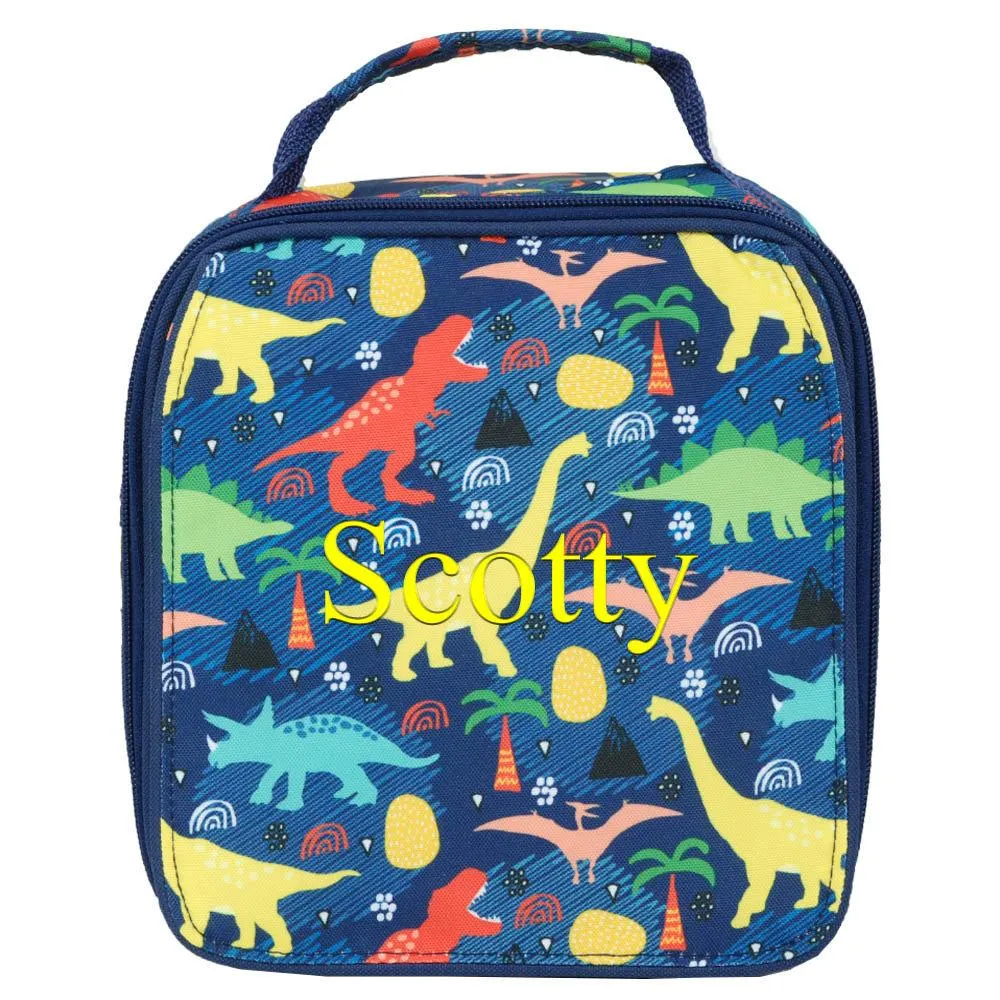 Monogrammed Matching Dinosaur Backpack Lunch Bag Combo Set