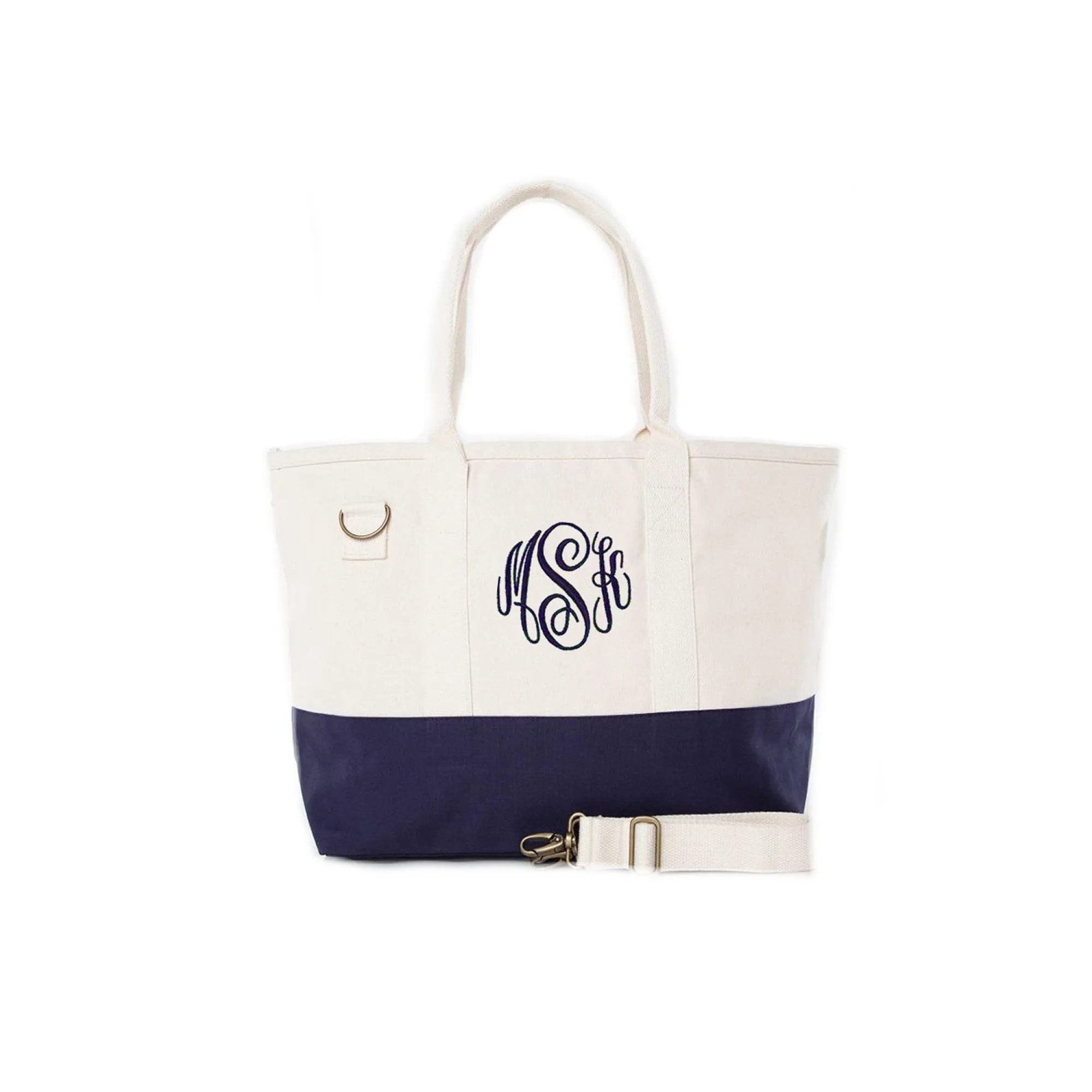 Monogrammed Natural Color Tote Bag