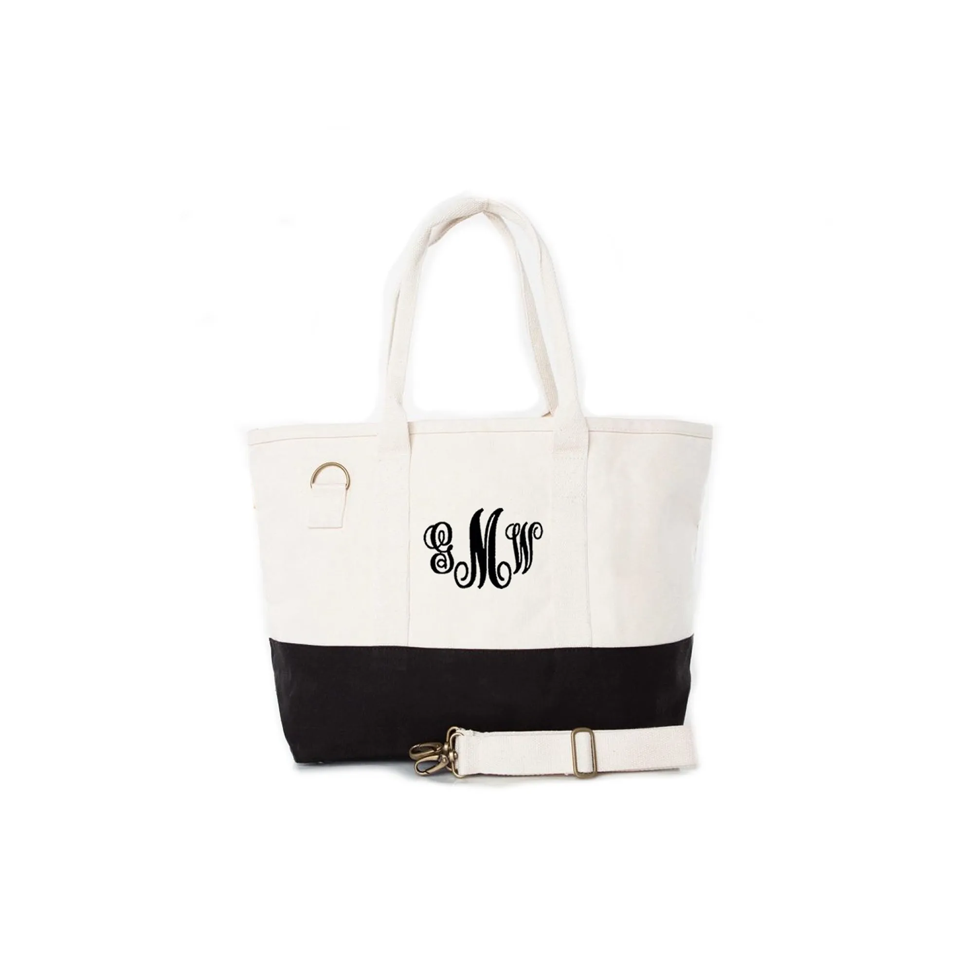 Monogrammed Natural Color Tote Bag