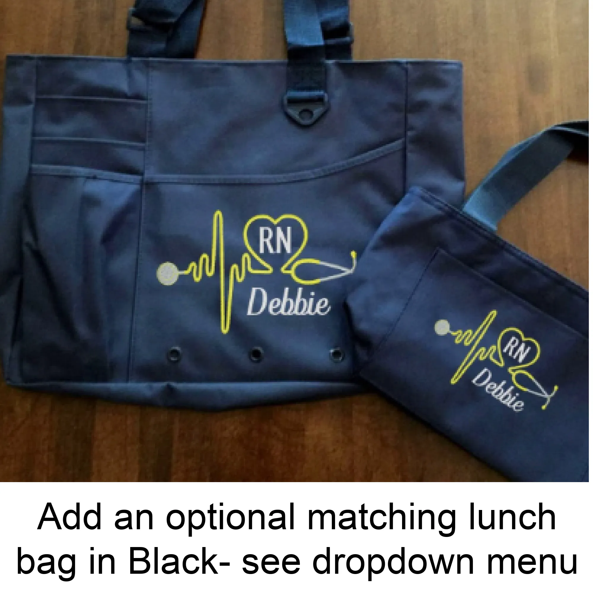 Monogrammed Nurse Work Tote Bag
