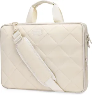 MOSISO 360 Protective Laptop Shoulder Bag, 13-13.3 inch Double Layer Fluffy Padded Laptop Bag with Anti-theft Zipper Compatible with MacBook, HP, Dell, Lenovo, Asus Notebook, Sand