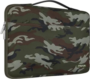 MOSISO 360 Protective Laptop Sleeve Compatible with MacBook Air/Pro, 13-13.3 inch Notebook,Compatible with MacBook Pro 14 inch 2023-2021 A2779 M2 A2442 M1,Polyester Bag with Belt,Army Green Camouflage
