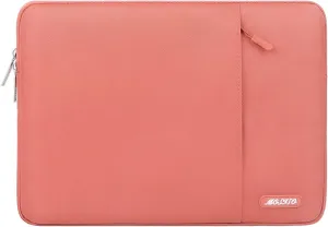 MOSISO Laptop Case 13 inch, 13 inch Laptop Sleeve Compatible with MacBook Air M4 M3 M2 M1 2025-2018 / Pro M2 M1 2025-2016, Polyester Vertical Computer Sleeve Bag with Pocket, Coral
