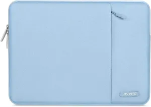 MOSISO Laptop Case 13.3 inch, 13-13.3 inch Laptop Sleeve Compatible with MacBook Air/Pro 13 / Pro 14, HP Dell ASUS Lenovo Notebook, Polyester Vertical Computer Sleeve Bag with Pocket, Air Blue